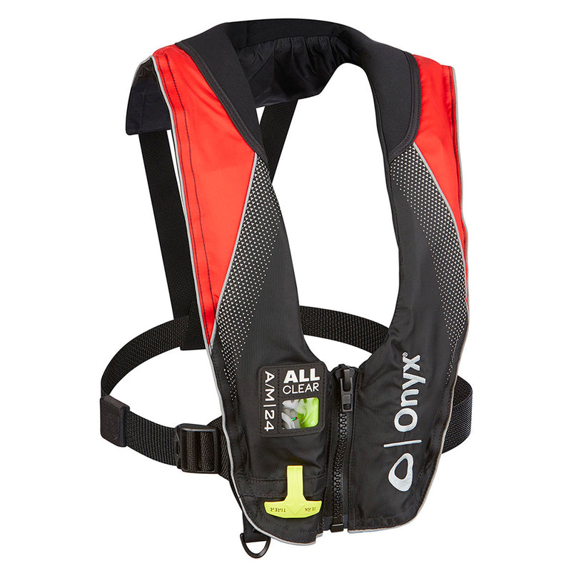Load image into Gallery viewer, Onyx AM24 Series All Clear AutomaticManual Inflatable Life Jacket  BlackRed  Adult 13220010000420
