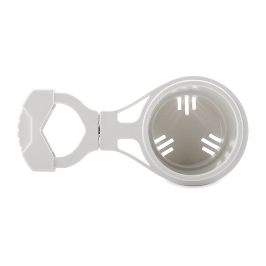 Camco ClampOn Rail Mounted Cup Holder  Large for Up to 2 Rail  White 53083
