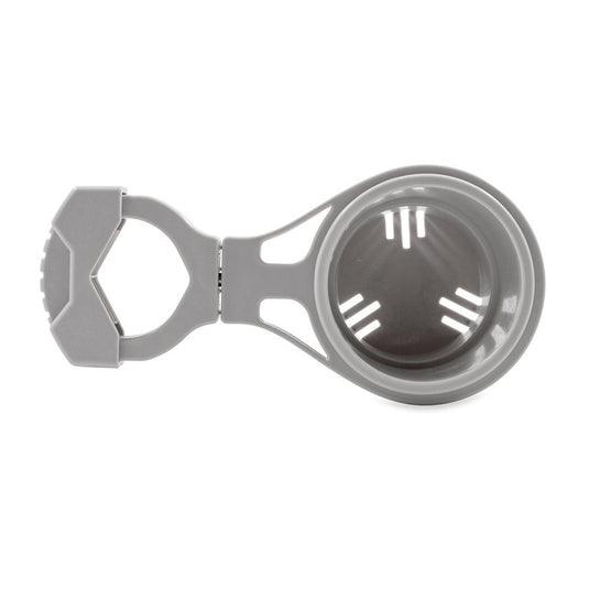 Camco ClampOn Rail Mounted Cup Holder  Large for Up to 2 Rail  Grey 53092