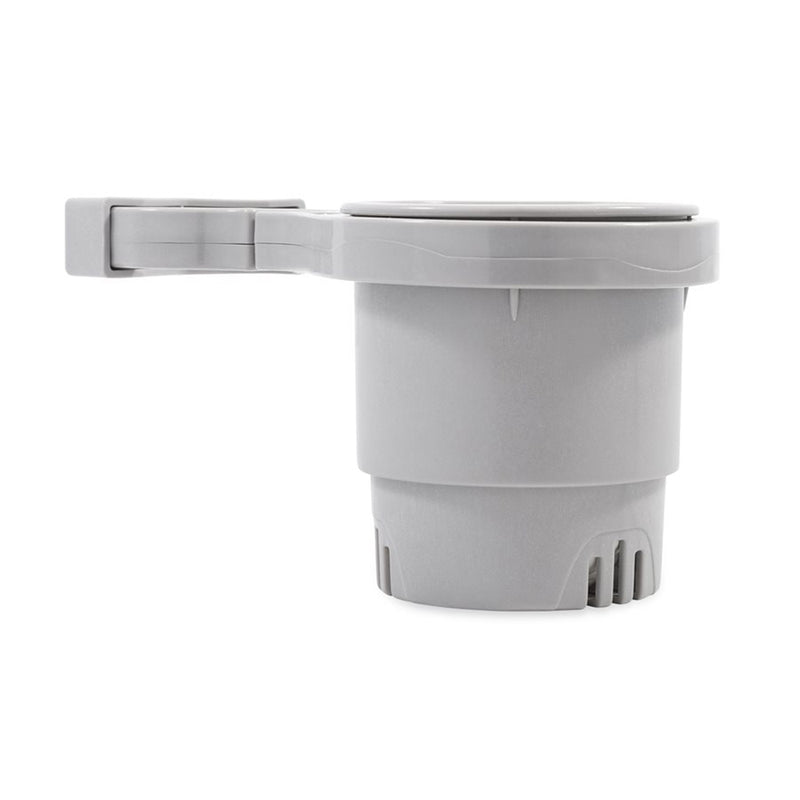 Load image into Gallery viewer, Camco ClampOn Rail Mounted Cup Holder  Small for Up to 114 Rail  Grey 53093
