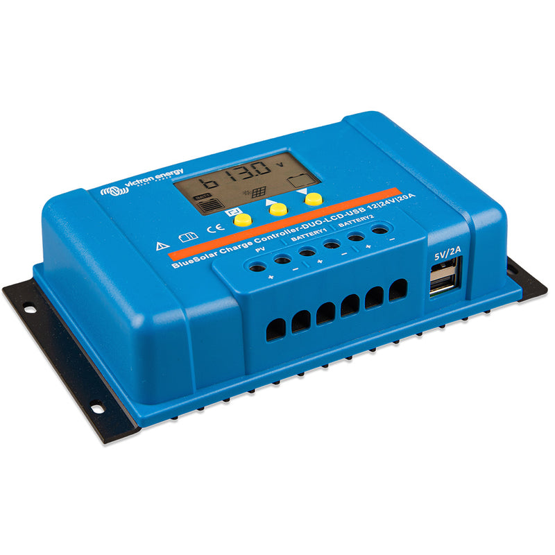 Load image into Gallery viewer, Victron BlueSolar PWM Charge Controller DUO LCD  USB Charge Control  1224VDC  20A SCC010020060
