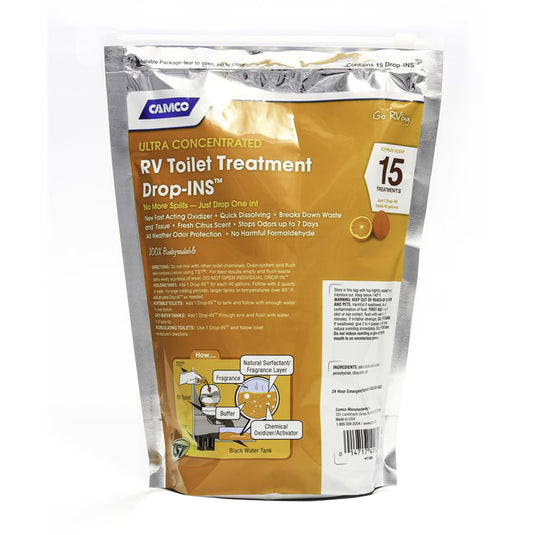 Camco TST Orange RV Toilet Treatment DropIns 15Pack 41189