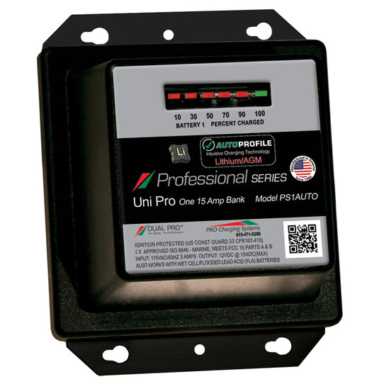 Dual Pro PS1 Auto 15A  1Bank LithiumAGM Battery Charger PS1AUTO