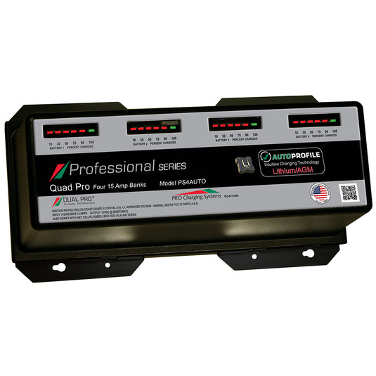 Dual Pro PS4 Auto 15A  4Bank LithiumAGM Battery Charger PS4AUTO