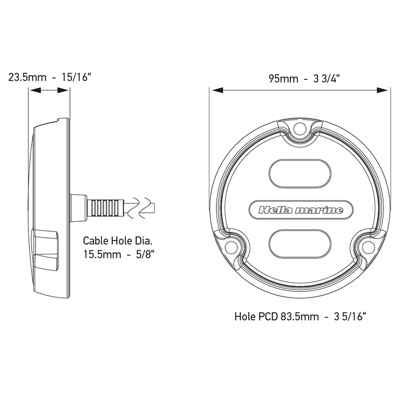 Load image into Gallery viewer, Hella Marine Apelo A1 Blue White Underwater Light  1800 Lumens  Black Housing  White Lens 016145011
