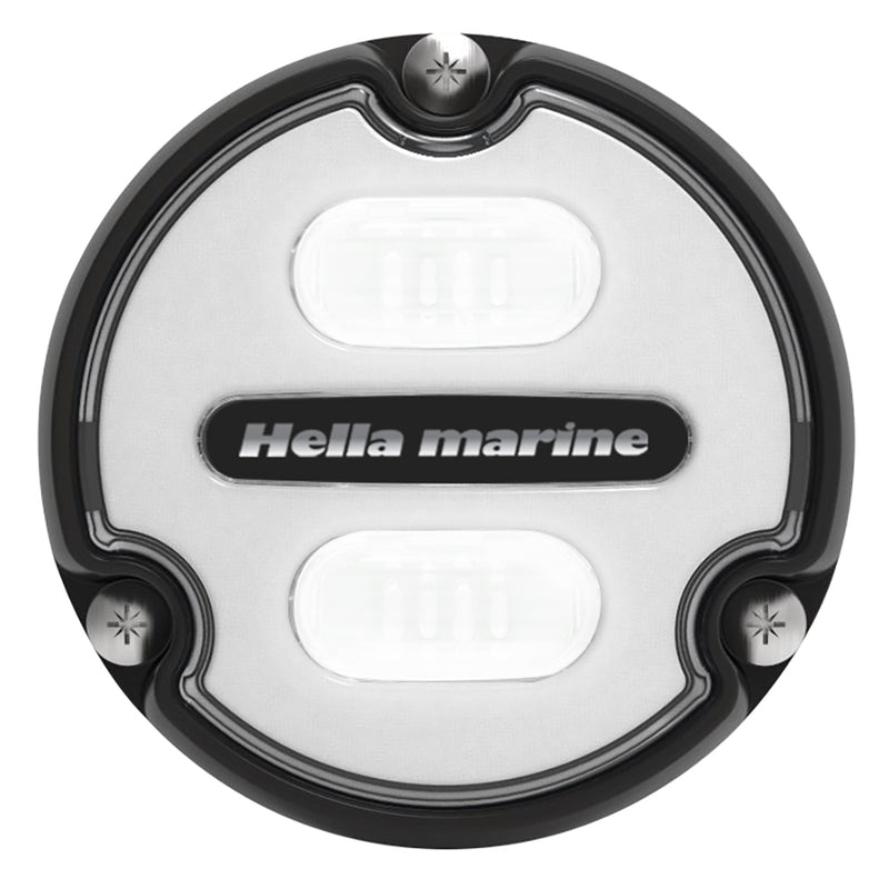 Load image into Gallery viewer, Hella Marine Apelo A1 Blue White Underwater Light  1800 Lumens  Black Housing  White Lens 016145011
