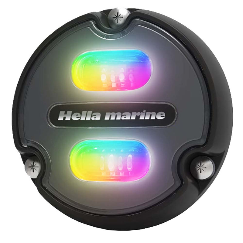 Load image into Gallery viewer, Hella Marine Apelo A1 RGB Underwater Light  1800 Lumens  Black Housing  Charcoal Lens 016146001
