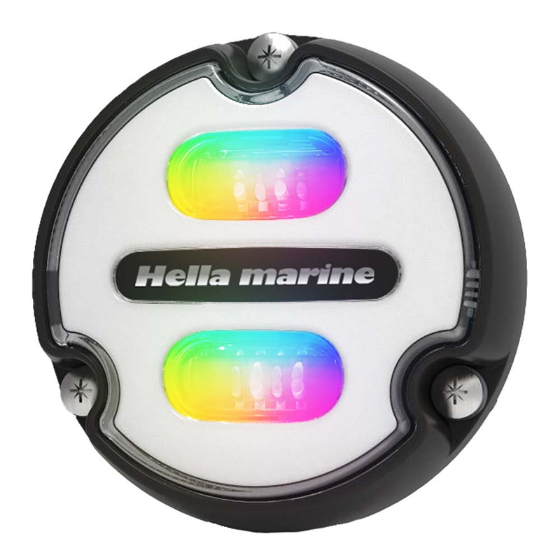 Load image into Gallery viewer, Hella Marine Apelo A1 RGB Underwater Light  1800 Lumens  Black Housing  White Lens 016146011
