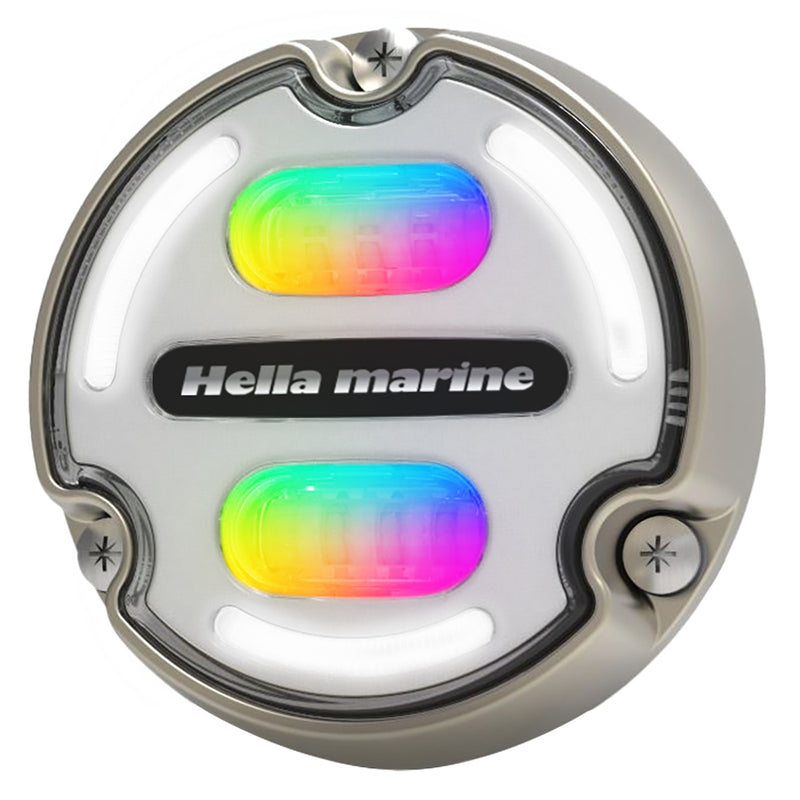 Load image into Gallery viewer, Hella Marine Apelo A2 RGB Underwater Light  3000 Lumens  Bronze Housing  White Lens wEdge Light 016148101
