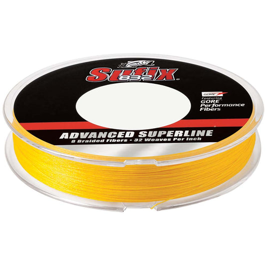 Sufix 832 Advanced Superline Braid  20lb  HiVis Yellow  150 yds 660020Y