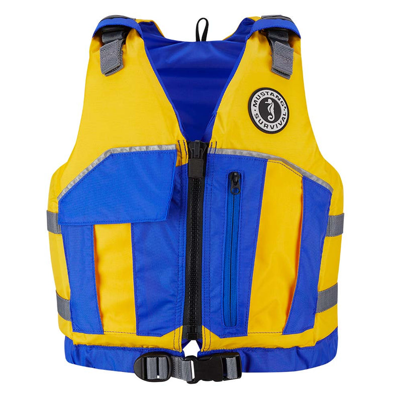 Load image into Gallery viewer, Mustang Youth Reflex Foam Vest  YellowRoyal Blue MV70302200216
