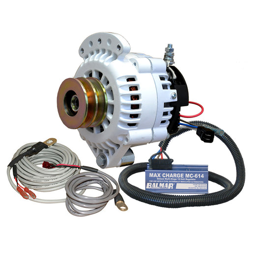 Balmar Alternator 120 AMP 12V 12 Single Foot Spindle Mount Dual Vee Pulley Regulator  Temp Sensor 621VUPMC120DV