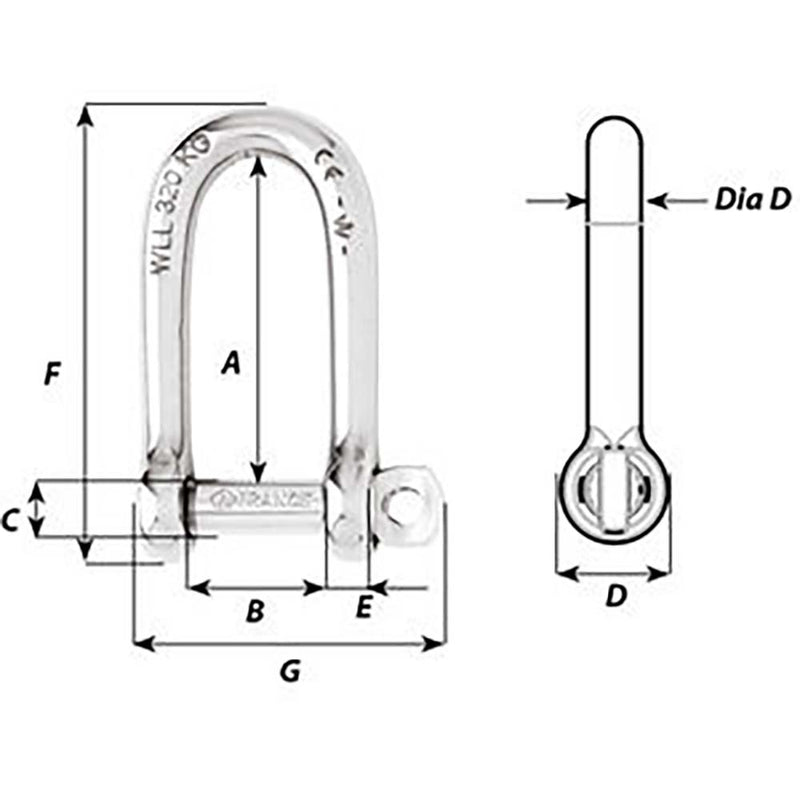 Load image into Gallery viewer, Wicahrd SelfLocking Long D Shackle  Diameter 5mm  316 1212W
