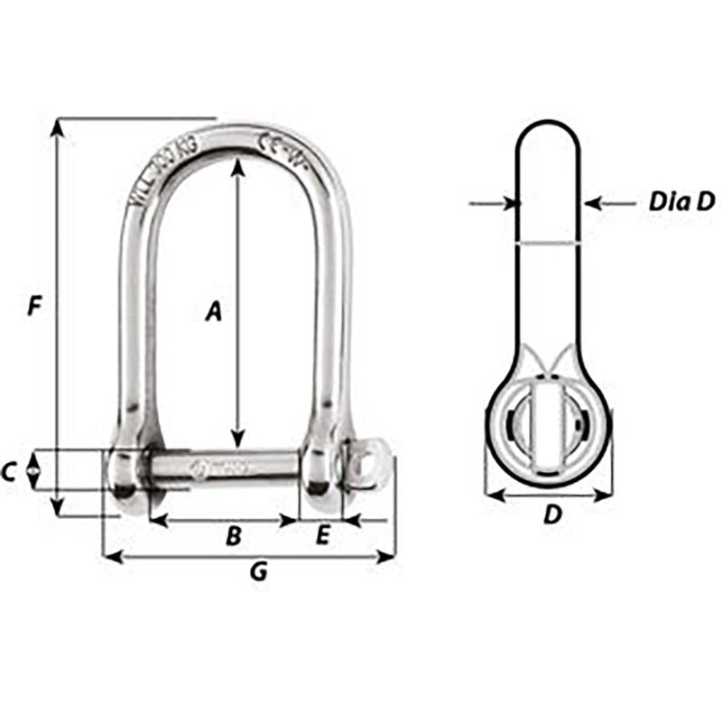 Load image into Gallery viewer, Wichard SelfLocking Large Shackle  Diameter 5mm  316 1262W
