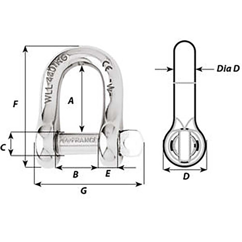Load image into Gallery viewer, Wichard Captive Pin D Shackle  Diameter 5mm  316 1402W

