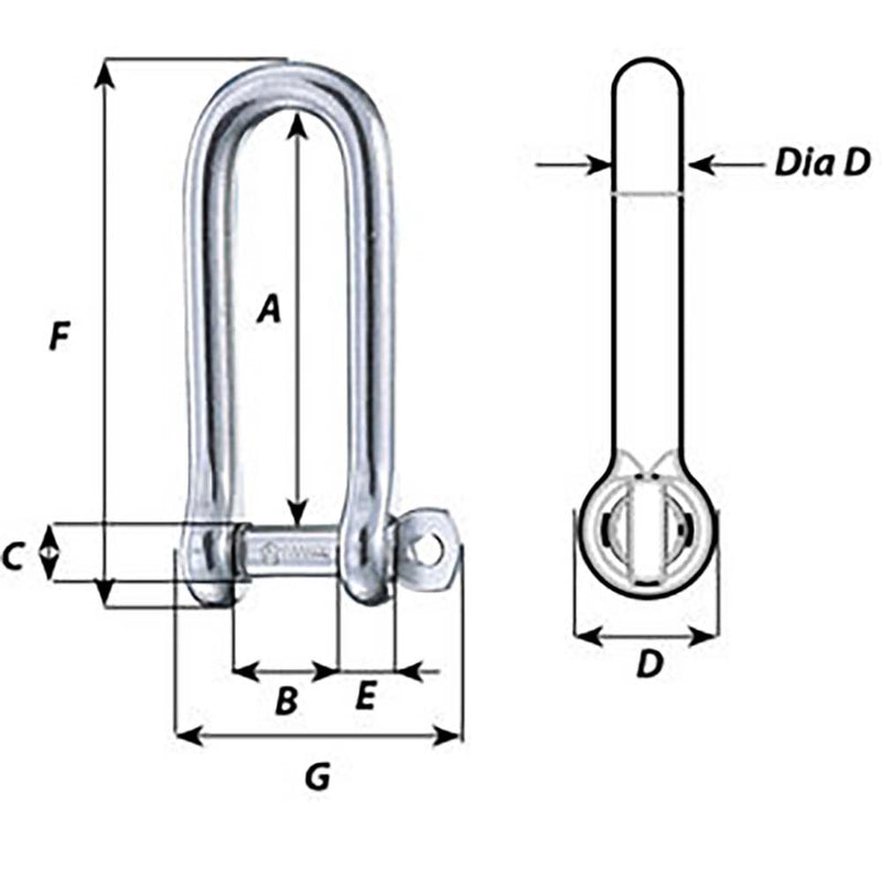 Load image into Gallery viewer, Wichard Captive Pin Long D Shackle  Diameter 6mm  14 1413W

