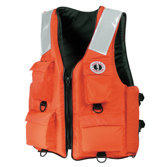 Mustang 4Pocket Flotation Vest  Orange  Small MV3128T22S216