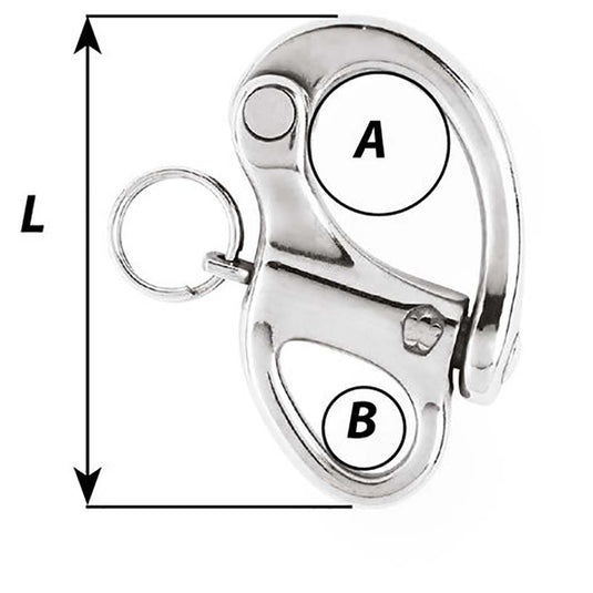 Wichard 234 Snap Shackle wFixed Eye  70mm 2472W