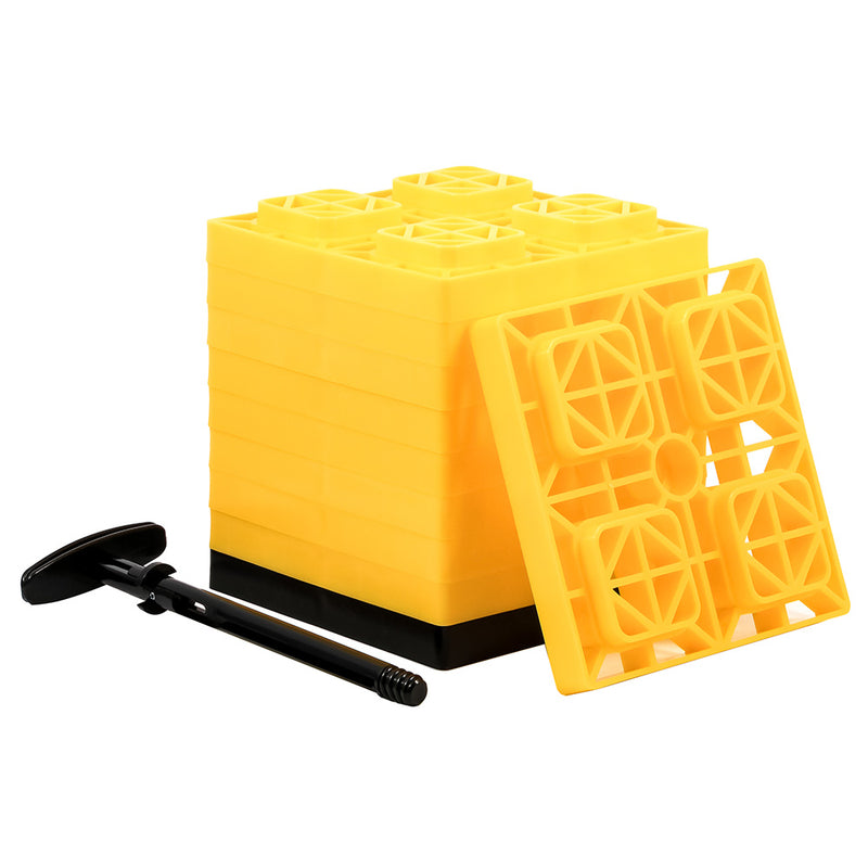 Load image into Gallery viewer, Camco FasTen Leveling Blocks wTHandle  2x2  Yellow 10Pack 44512

