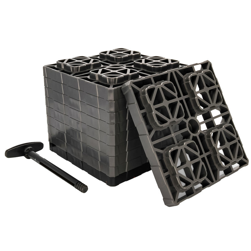 Load image into Gallery viewer, Camco FasTen Leveling Blocks XL wTHandle  2x2  Grey 10Pack 44527
