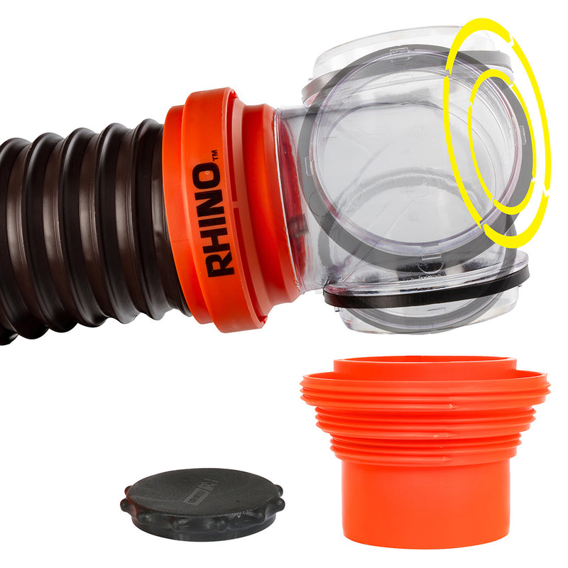 Load image into Gallery viewer, Camco RhinoFLEX 15 Sewer Hose Kit w4 In 1 Elbow Caps 39761
