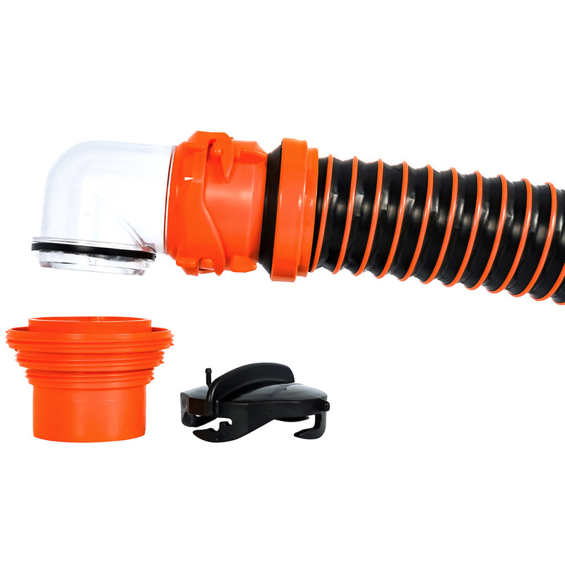 Load image into Gallery viewer, Camco RhinoEXTREME 15 Sewer Hose Kit wSwivel Fitting 4 In 1 Elbow Caps 39861
