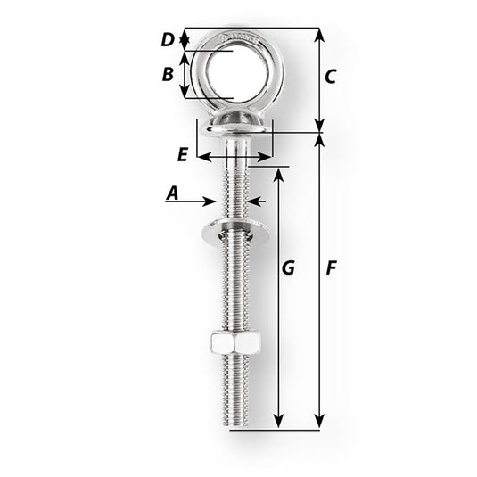 Wichard Eye Bolt  Diameter 916  Length 3532 6492W