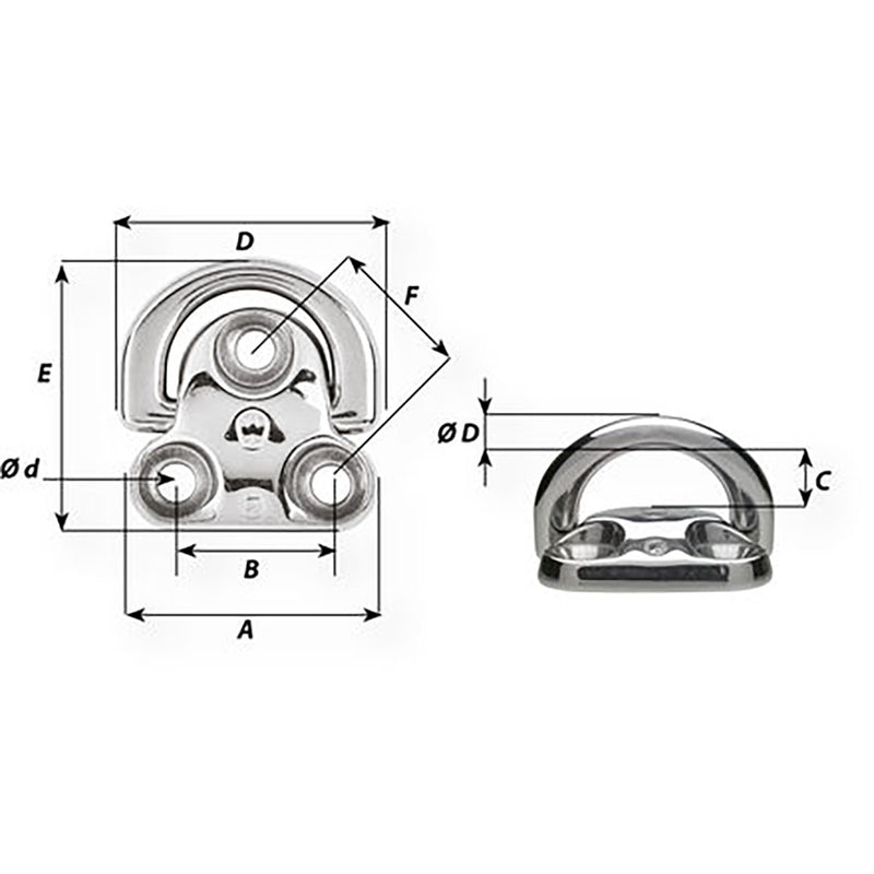 Load image into Gallery viewer, Wichard Folding Pad Eye  Diameter 1564 6604W
