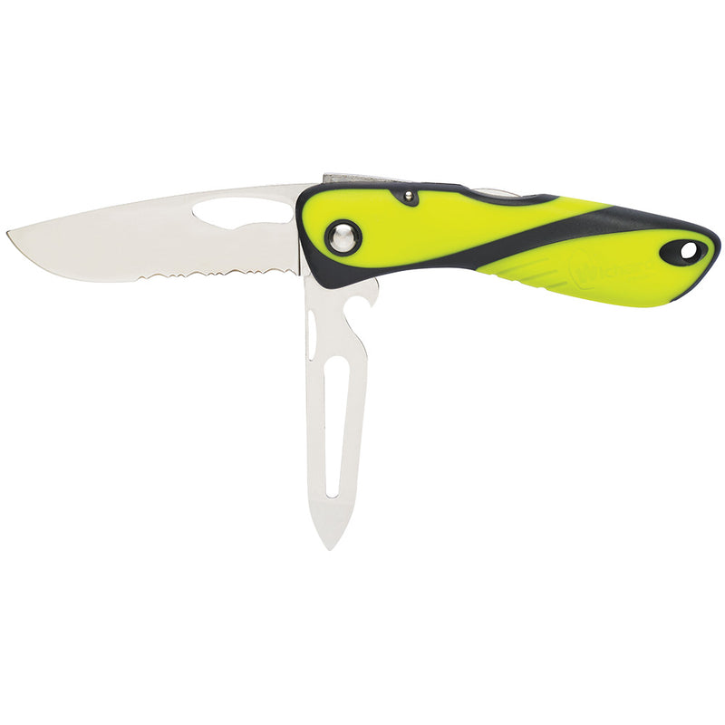Load image into Gallery viewer, Wichard Offshore Knife  Serrated Blade  ShacklerSpike  Fluorescent 10122W
