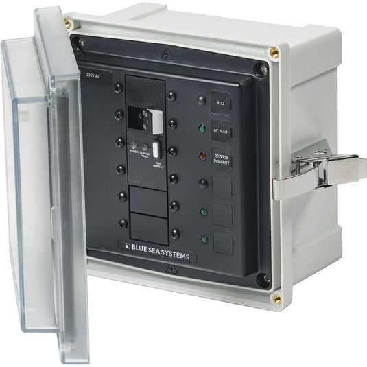 Blue Sea 3121  SMS Panel Enclosure wELCI 16A  3 Blanks  230V AC 3121