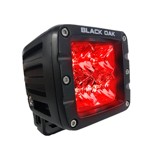 Black Oak 2 Red LED Predator Hunting Pod Light  Flood Optics  Black Housing  Pro Series 30 2RPOD3OS