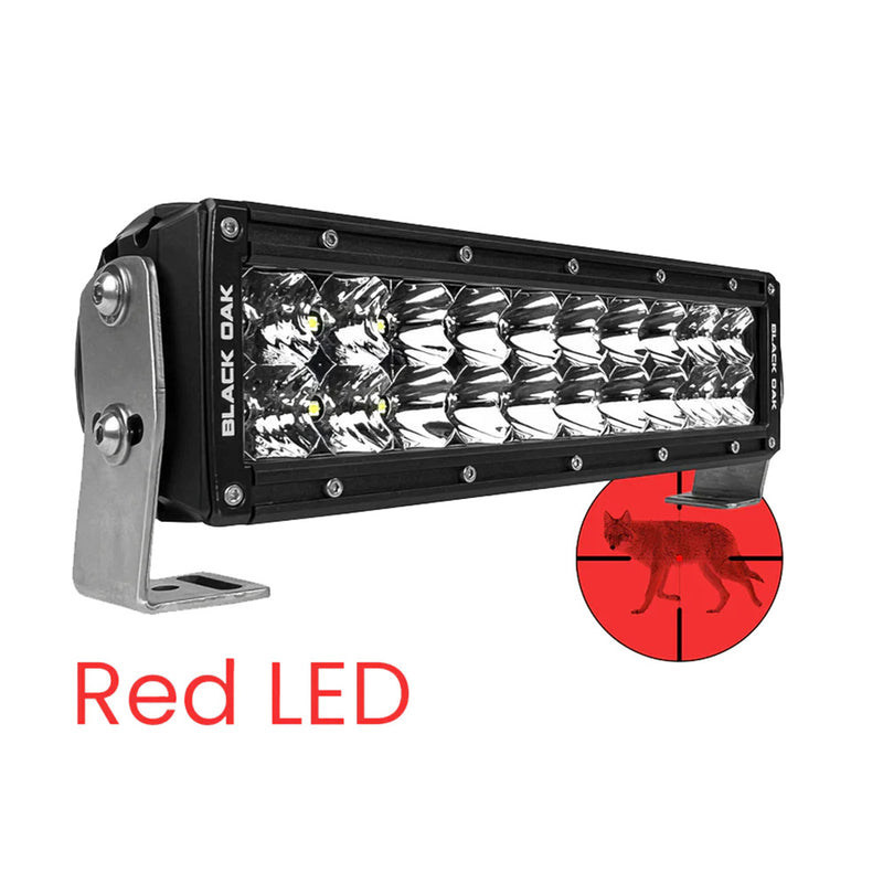 Load image into Gallery viewer, Black Oak 10 Red LED Predator Hunting Light Bar  Combo Optics  Black Housing  Pro Series 30 10RD3OS
