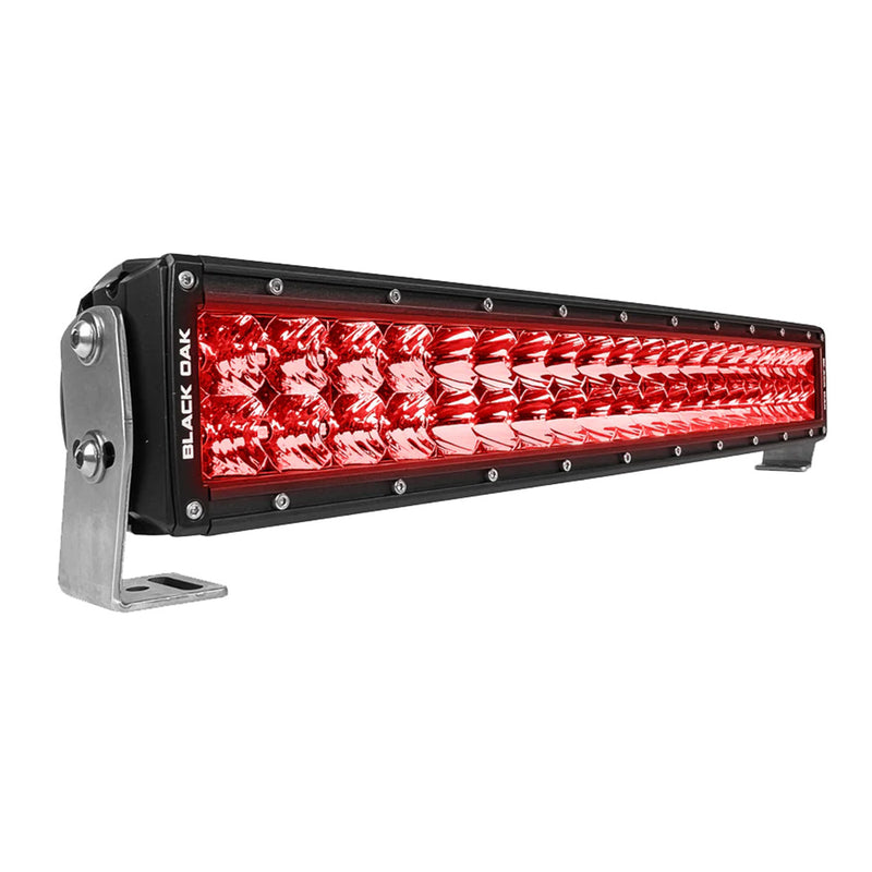 Load image into Gallery viewer, Black Oak 20 Curved Double Row Red LED Predator Hunting Light Bar  Combo Optics  Black Housing  Pro Series 30 20CRD3OS
