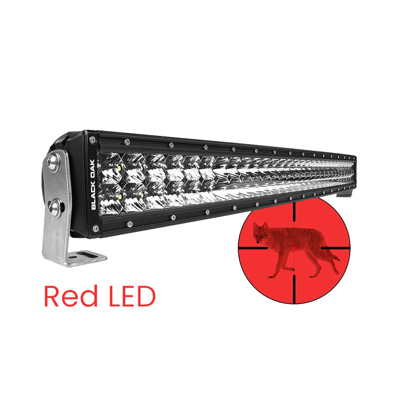 Load image into Gallery viewer, Black Oak 30 Curved Double Row Red LED Predator Hunting Light Bar  Combo Optics  Black Housing  Pro Series 30 30CRD3OS
