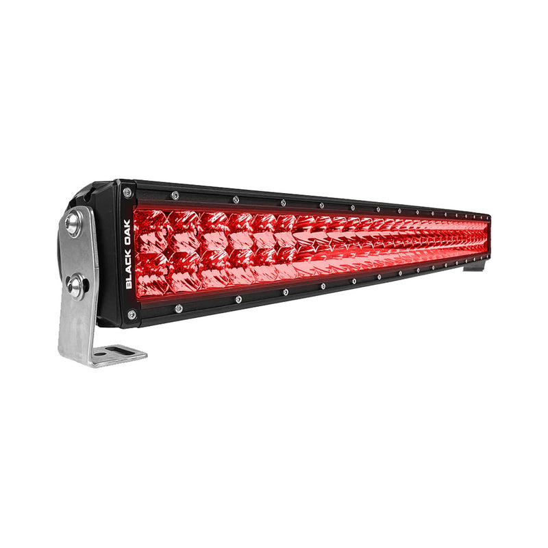 Load image into Gallery viewer, Black Oak 30 Curved Double Row Red LED Predator Hunting Light Bar  Combo Optics  Black Housing  Pro Series 30 30CRD3OS
