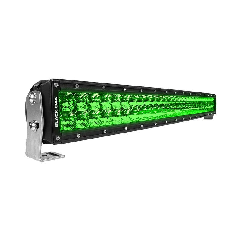 Load image into Gallery viewer, Black Oak 30 Curved Double Row Green LED Hog Hunting Light Bar  Combo Optics  Black Housing  Pro Series 30 30CGD3OS
