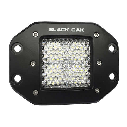 Black Oak 2 Flush Mount LED Pod Light  Diffused Optics  Black Housing  Pro Series 30 2DFPOD10CR