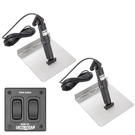 Lectrotab XKA Stainless Steel Trim Tab Kit wRocker Switch  12 x 18  XKAF12X18