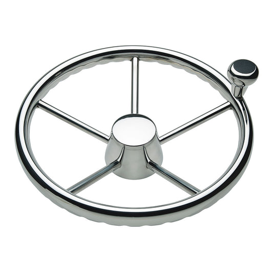 Schmitt Marine 170 Finger Grip Destroyer 5Spoke 155 Stainless Steel Cap 34 Tapered Shaft wKnob 1731521FGKR