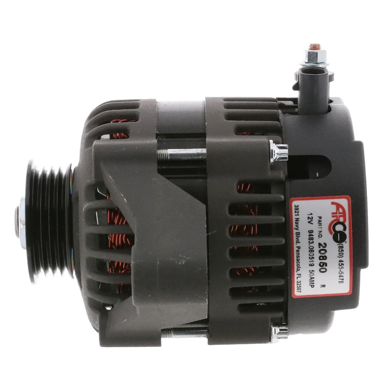 Load image into Gallery viewer, ARCO Marine Premium Replacement Outboard Alternator wMultiGroove Pulley  12V 50A 20850
