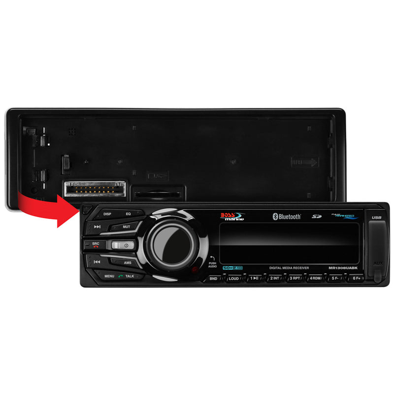 Load image into Gallery viewer, Boss Audio MR1308UABK Bluetooth  Fully Marinized MP3Compatible Digital Media Receiver wUSB  SD Memory Card Ports  Aux
