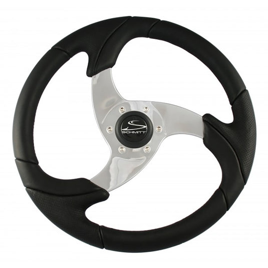 Schmitt Marine Folletto 142 Wheel  Black Polished Polyurethane  34 Tapered Shaft wBlack Center Cap PU026104R