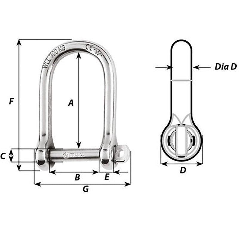 Load image into Gallery viewer, Wichard SelfLocking Large Opening Shackle  10mm Diameter  1332 1265W
