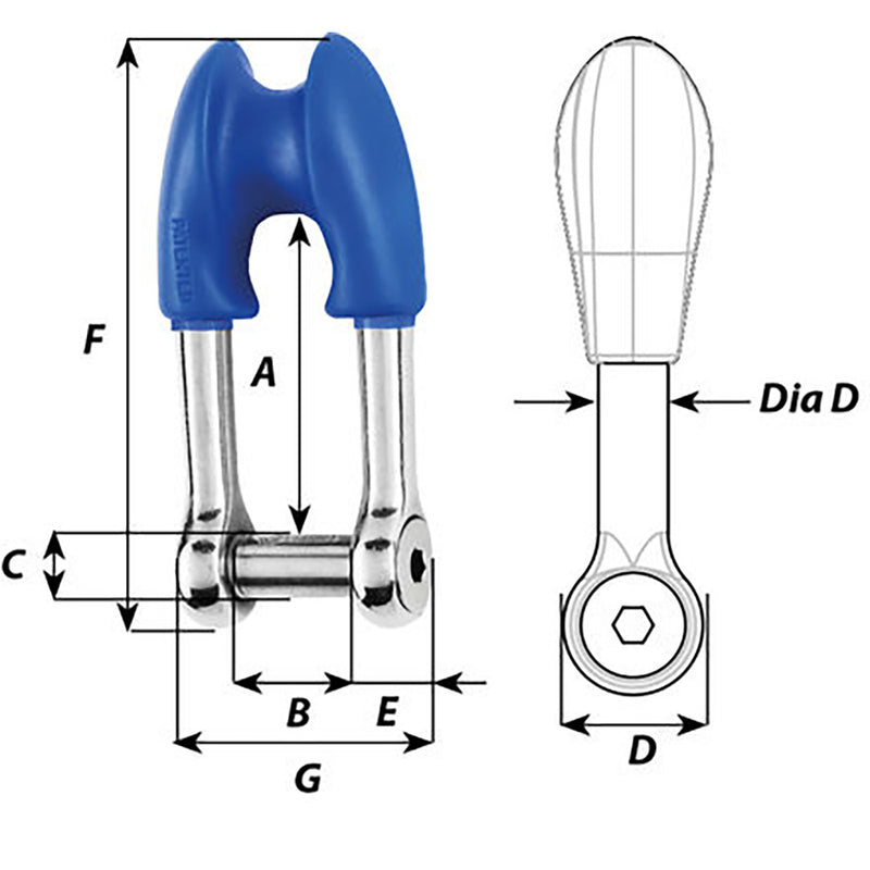 Load image into Gallery viewer, Wichard Thimble Shackle  Allen Head Pin  8mm Diameter  516 1394W

