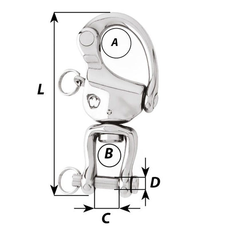 Load image into Gallery viewer, Wichard HR Snap Shackle With Clevis Pin Swivel  120mm Length  42332 2478W
