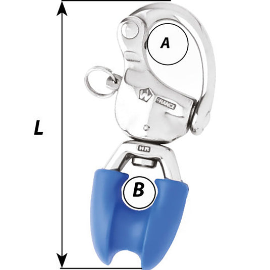 Wichard HR Snap Shackle With Thimble Eye  110mm Length  42164 2495W