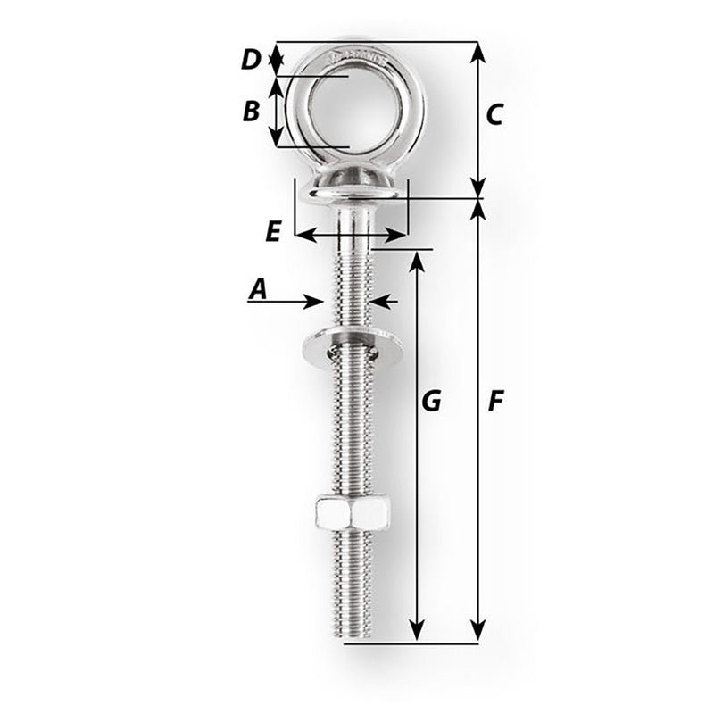 Load image into Gallery viewer, Wichard Eye Bolt  M12 x 175mm  Length 120mm 6497W

