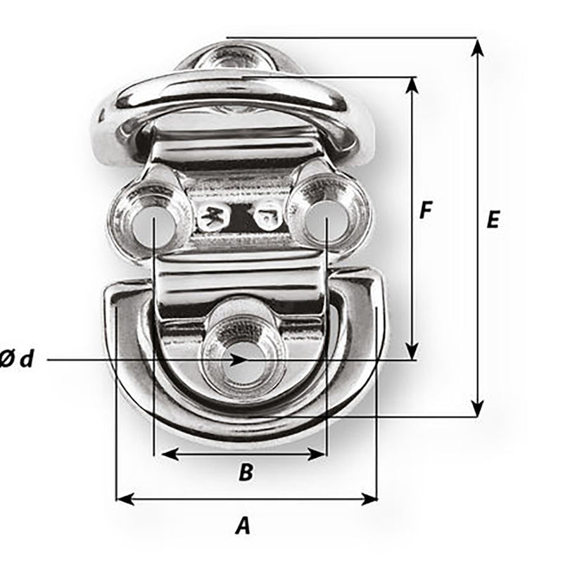 Load image into Gallery viewer, Wichard Double Folding Pad Eye  10mm Diameter  2564 6566W
