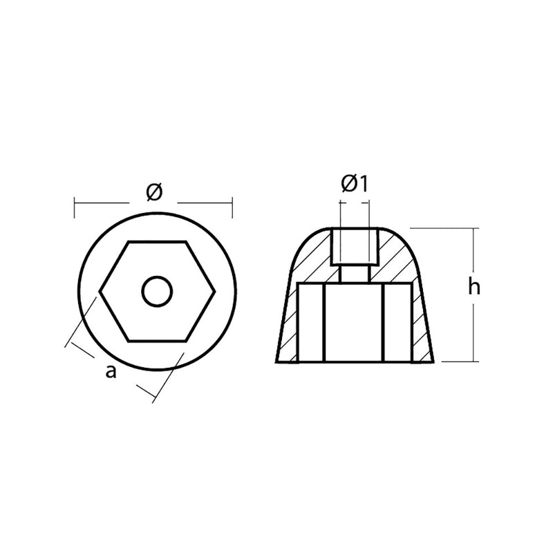 Load image into Gallery viewer, Tecnoseal Zinc Sidepower  Sleipner Propeller Nut Anode 01051
