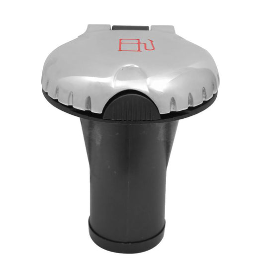 Attwood Deck Fill fCarbon Canister System  Straight Body  Scalloped Stainless Steel Cap 99DFCCSS1S